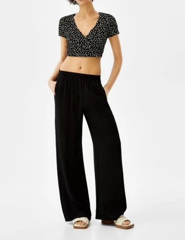 Top Bershka, negru, S