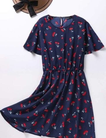 Rochie scurta SHEIN CURVE, bleumarin, 2XL