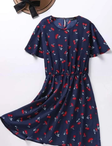 Rochie scurta SHEIN CURVE, bleumarin, 2XL