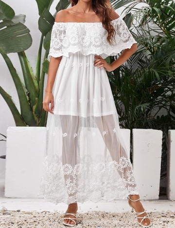 Rochie lunga SHEIN, alb, XS