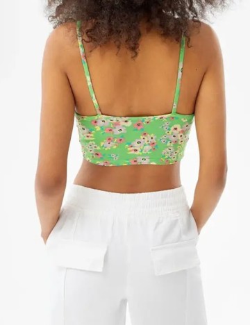 Top Bershka, verde, XS