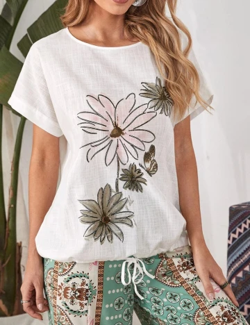 Tricou Emery Rose, alb, XL