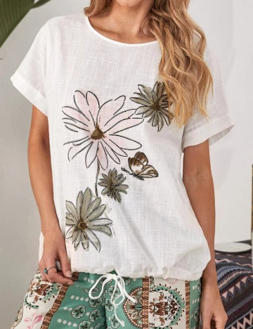 Tricou Emery Rose, alb, XL
