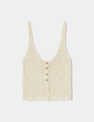 Top Bershka, alb, M