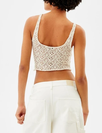 Top Bershka, alb, M
