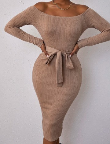 Rochie medie SHEIN, maro, M