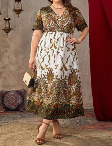 Rochie lunga SHEIN CURVE, alb, 2XL Alb