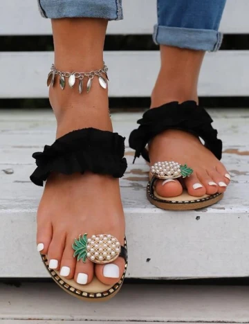 Slapi SHEIN, negru, 35