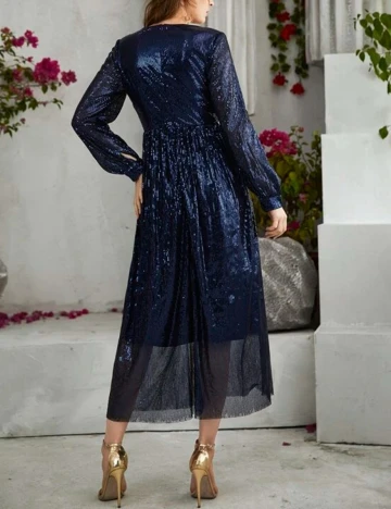 Rochie Lunga SHEIN, albastru, L