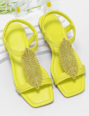 Sandale SHEIN, galben neon, 37