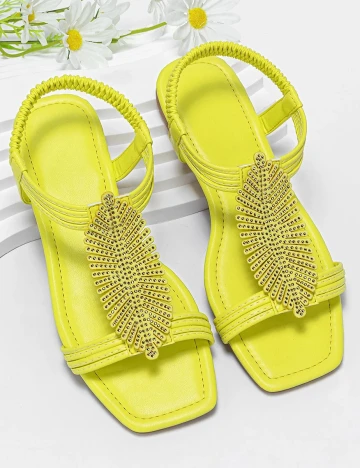 Sandale SHEIN, galben neon, 37