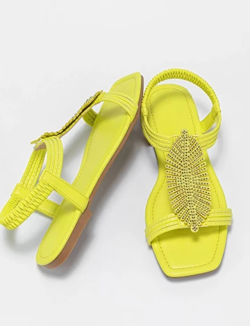 Sandale SHEIN, galben neon, 37