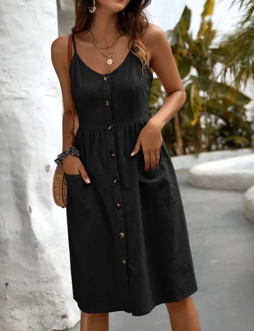 Rochie medie SHEIN, negru, L Negru