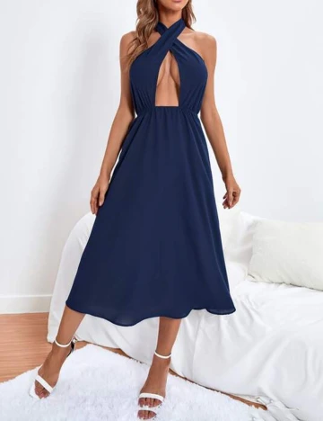 Rochie Medie SHEIN, bleumarin, L Albastru