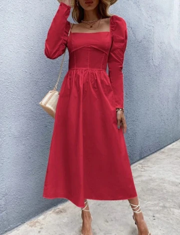 Rochie medie SHEIN, rosu, S