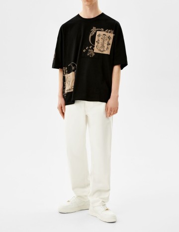 Tricou Bershka, negru, S
