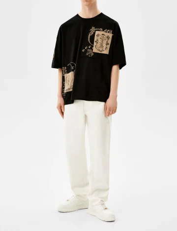 Tricou Bershka, negru, S Negru