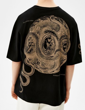 Tricou Bershka, negru, S