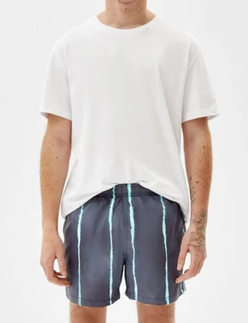 Pantaloni Scurti Bershka, gri inchis, L Gri