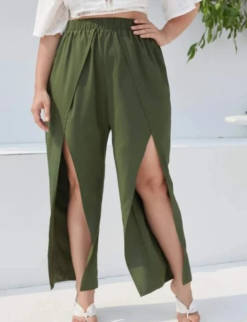Pantaloni SHEIN CURVE, verde, 2XL
