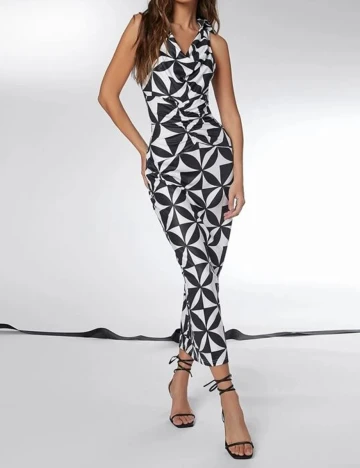 Rochie lunga SHEIN, alb/negru, XS Alb
