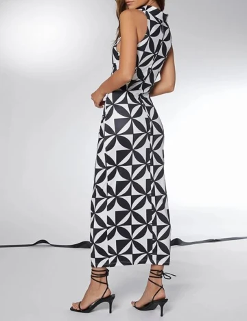 Rochie lunga SHEIN, alb/negru, XS Alb