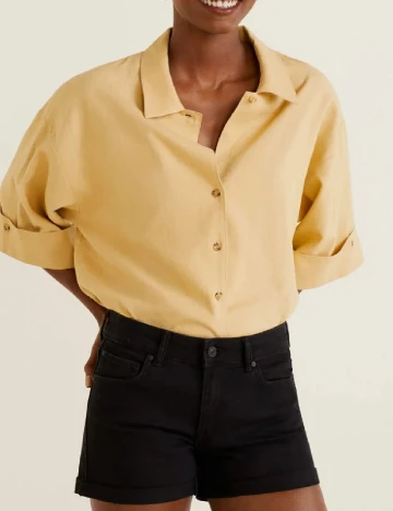 Pantaloni scurti Mango, negru Negru