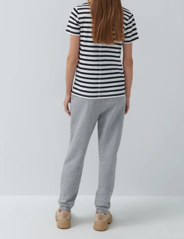 Tricou House Brand, alb/negru, S