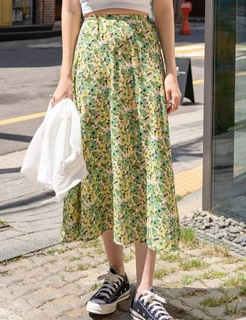 Fusta SHEIN, verde, M