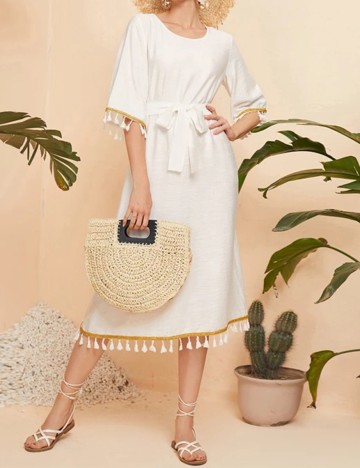 Rochie Medie SHEIN, alb, XL