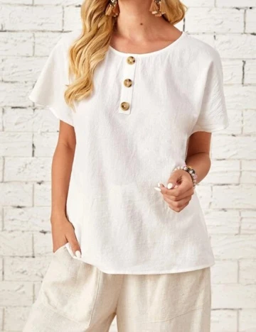 Bluza Emery Rose, alb, M