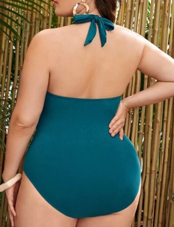 Costum de baie SHEIN CURVE, turcoaz, 3XL Albastru