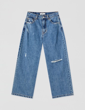Blugi Pull&Bear, albastru, 34