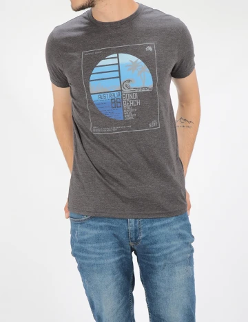 Tricou Milano Bulls, gri inchis, S Gri