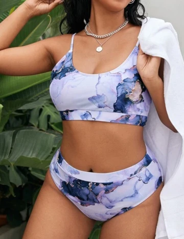 Costum de baie SHEIN CURVE, mov, 0 XL