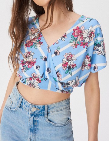 Top Sinsay, albastru, XS