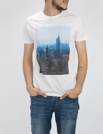Tricou Milano Bulls, alb, S Alb