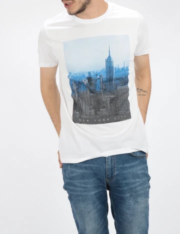 Tricou Milano Bulls, alb, S Alb