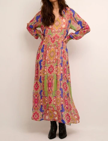 Rochie lunga Cream, mix culori, 40 Mix culori