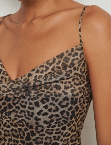 Top NA-KD, animal print, M