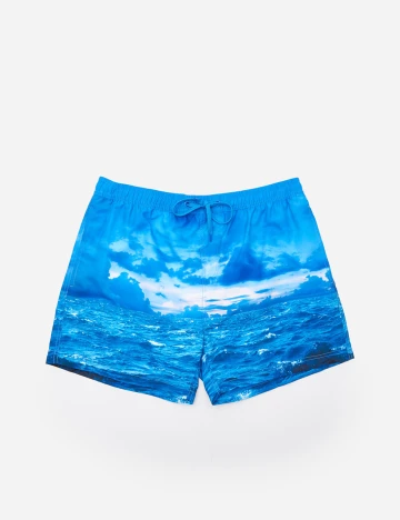 Short House Brand, albastru, S Albastru