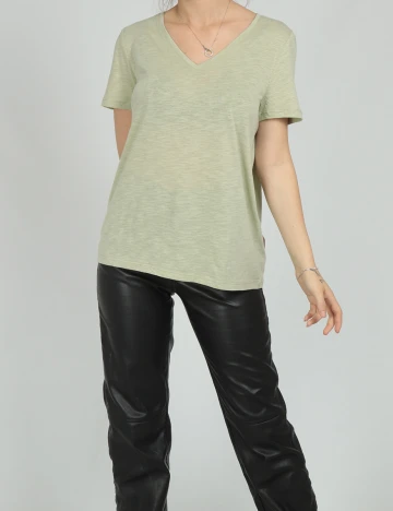 Tricou Pieces, verde, S