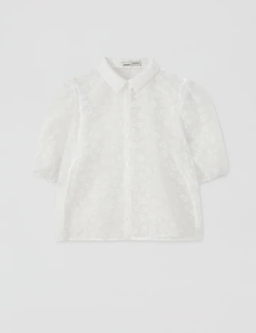 Camasa Pull&Bear, alb, L