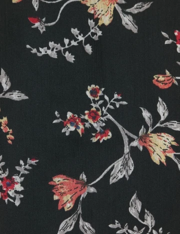 Camasa Vero Moda, negru floral, XS