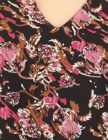 Camasa Vero Moda, negru floral, XS