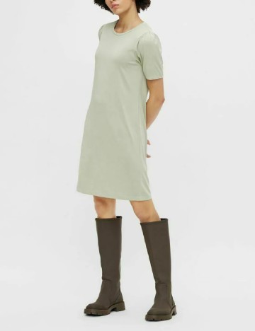 Rochie scurta Pieces, verde deschis, M