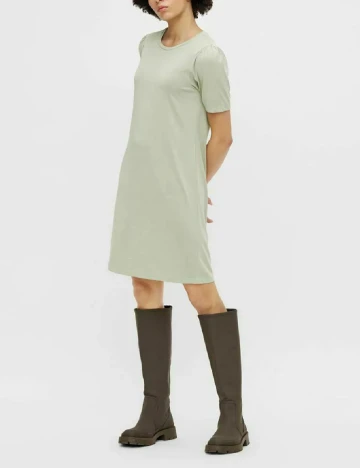 Rochie scurta Pieces, verde deschis, M