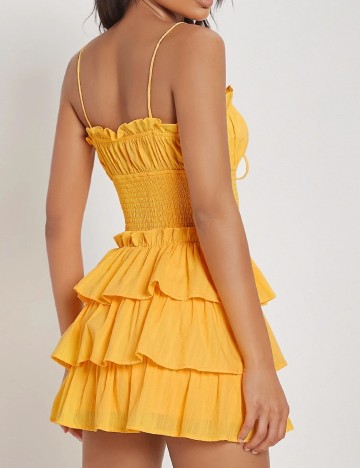 Rochie scurta SHEIN, galben, L