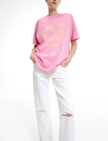 Tricou Reserved, roz, XS Roz