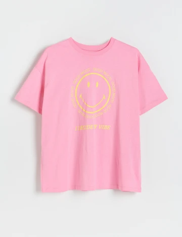 Tricou Reserved, roz, XS Roz